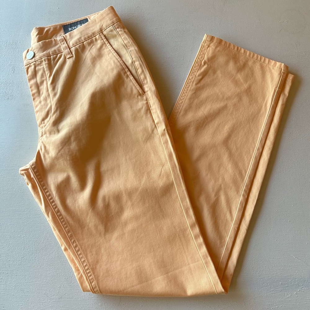 BONOBOS Washed Slim Straight Chinos Cantaloupe Size 30x32